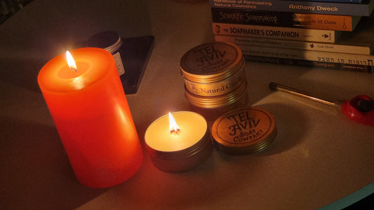 Decorative candles group in matching color